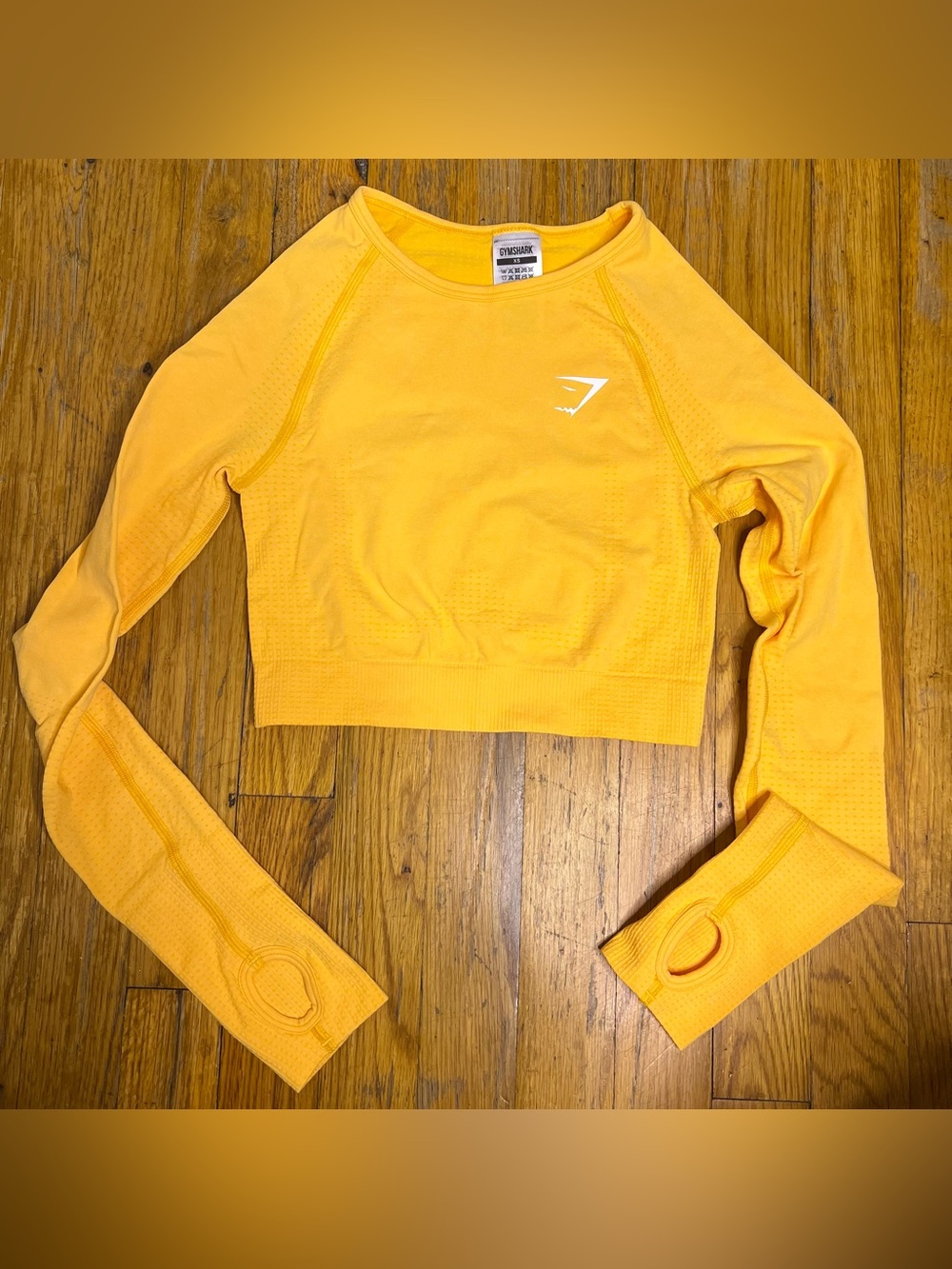 NWOT Gymshark Vital Seamless 2.0 Long Sleeve Crop Top - Yellow Marl XS